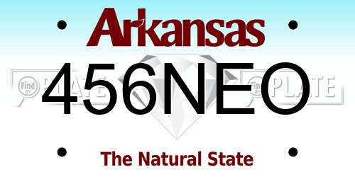 456NEO Arkansas License Plate