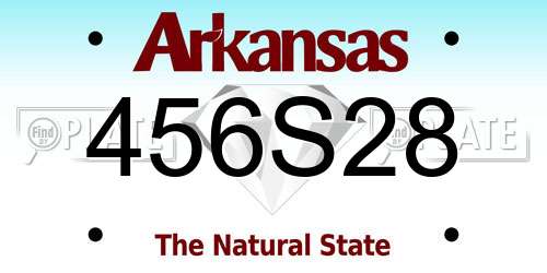 456S28 Arkansas License Plate