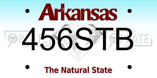 456STB Arkansas License Plate