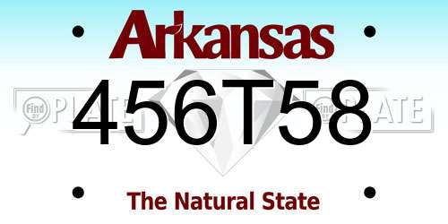 456T58 Arkansas License Plate