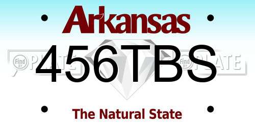 456TBS Arkansas License Plate