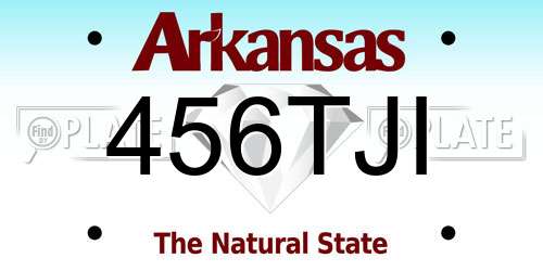 456TJI Arkansas License Plate
