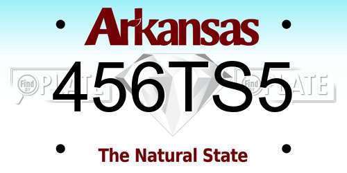 456TS5 Arkansas License Plate