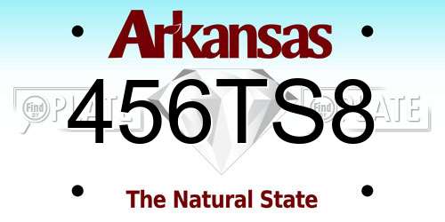 456TS8 Arkansas License Plate
