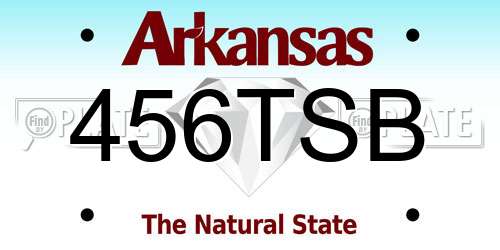 456TSB Arkansas License Plate