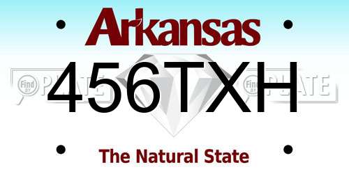 456TXH Arkansas License Plate