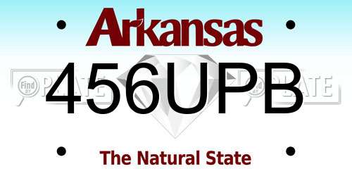456UPB Arkansas License Plate