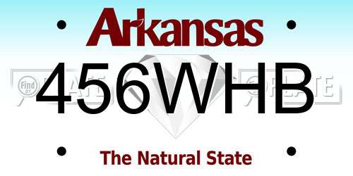 456WHB Arkansas License Plate