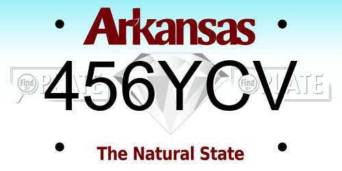 456YCV Arkansas License Plate