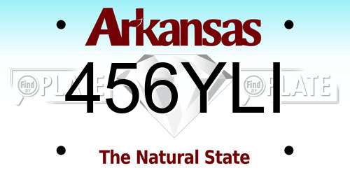 456YLI Arkansas License Plate