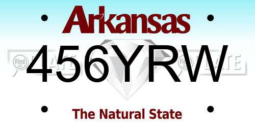 456YRW Arkansas License Plate