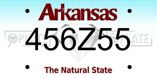 456Z55 Arkansas License Plate