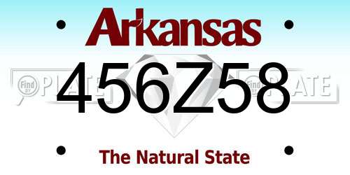 456Z58 Arkansas License Plate