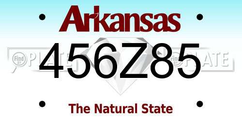 456Z85 Arkansas License Plate