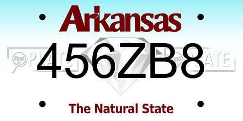 456ZB8 Arkansas License Plate