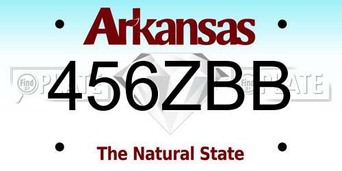456ZBB Arkansas License Plate