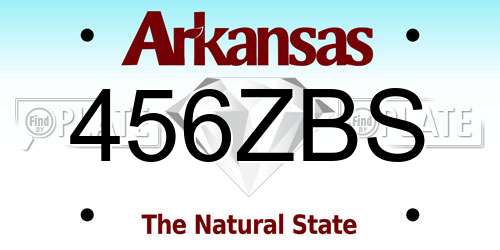 456ZBS Arkansas License Plate