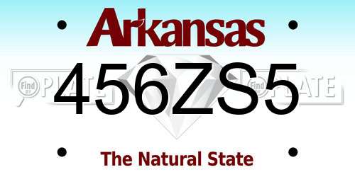 456ZS5 Arkansas License Plate