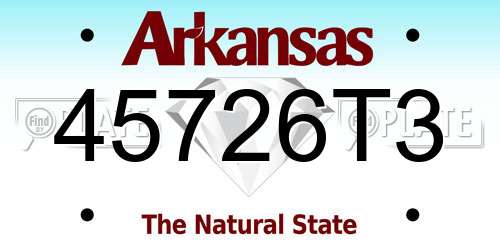 45726T3 Arkansas License Plate