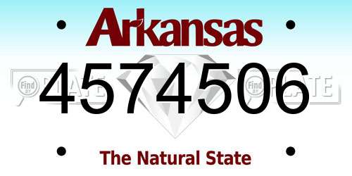4574506 Arkansas License Plate