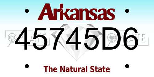 45745D6 Arkansas License Plate