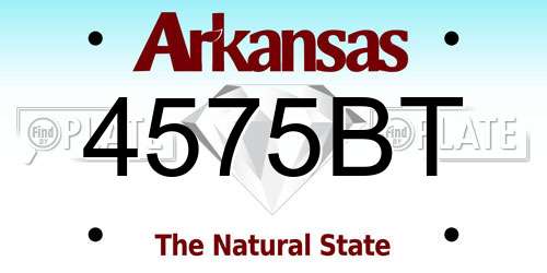 4575BT Arkansas License Plate