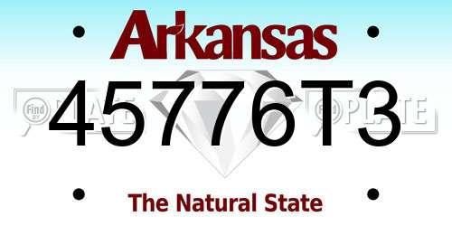 45776T3 Arkansas License Plate