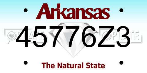 45776Z3 Arkansas License Plate