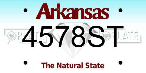 4578ST Arkansas License Plate