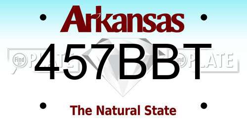 457BBT Arkansas License Plate