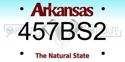 457BS2 Arkansas License Plate