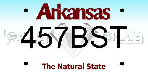 457BST Arkansas License Plate