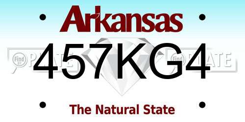 457KG4 Arkansas License Plate