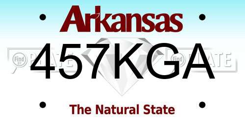 457KGA Arkansas License Plate