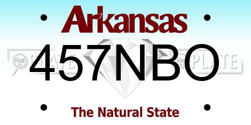 457NBO Arkansas License Plate