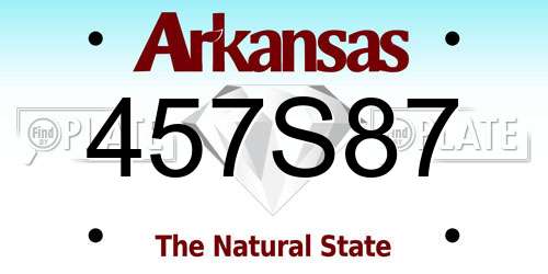 457S87 Arkansas License Plate