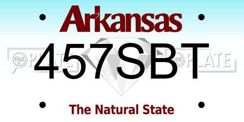 457SBT Arkansas License Plate