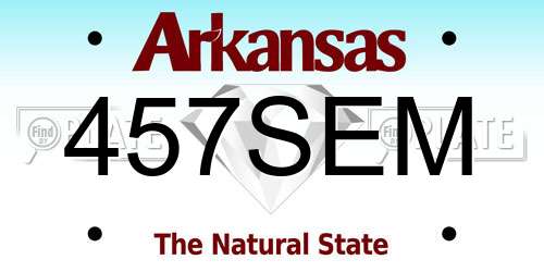 457SEM Arkansas License Plate