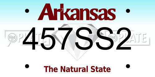 457SS2 Arkansas License Plate