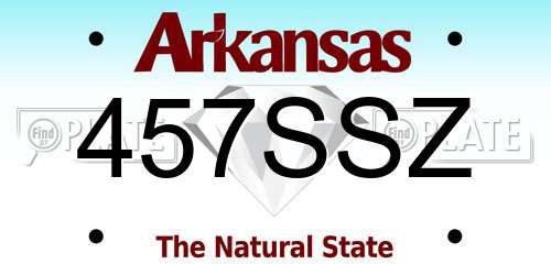 457SSZ Arkansas License Plate