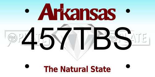 457TBS Arkansas License Plate