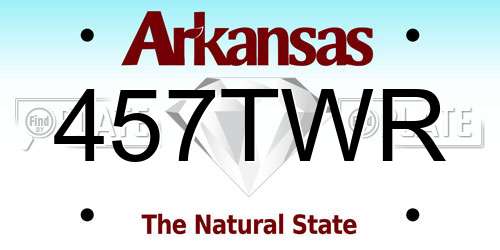 457TWR Arkansas License Plate