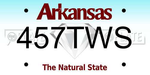 457TWS Arkansas License Plate
