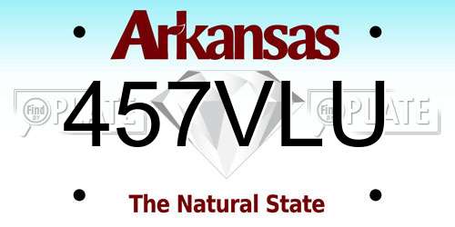 457VLU Arkansas License Plate