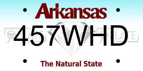 457WHD Arkansas License Plate