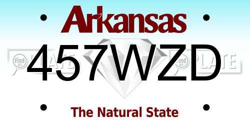 457WZD Arkansas License Plate