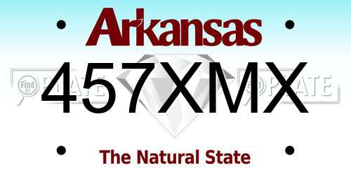 457XMX Arkansas License Plate