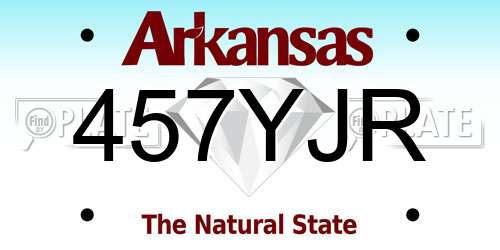 457YJR Arkansas License Plate