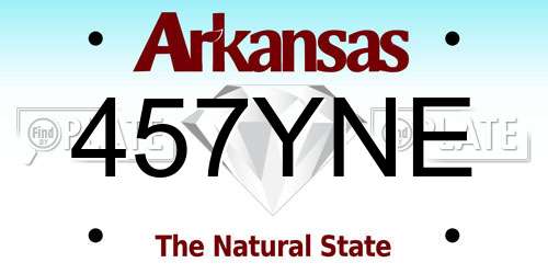 457YNE Arkansas License Plate