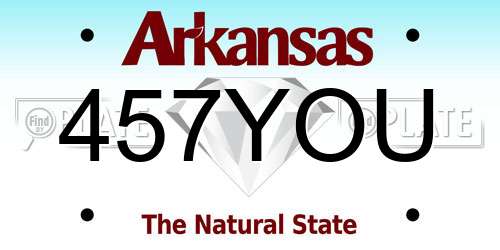 457YOU Arkansas License Plate